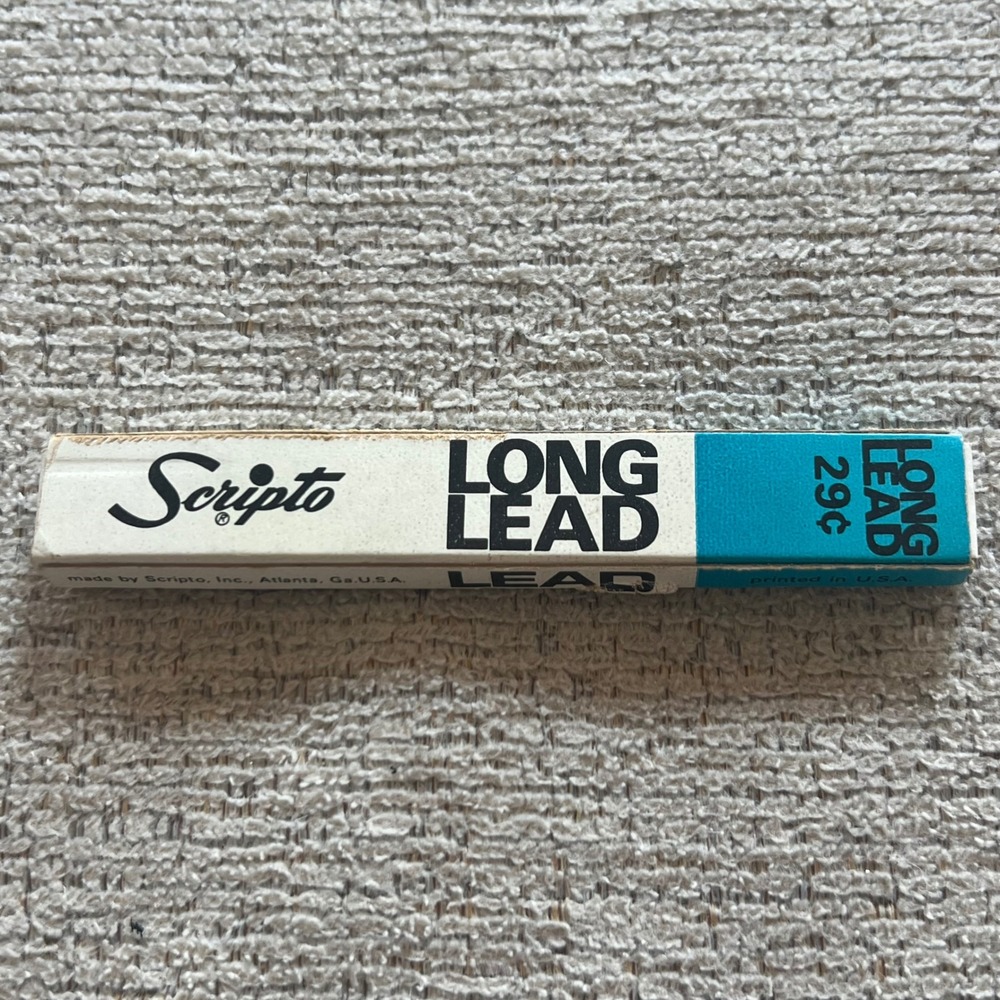 Vintage Scripto Long Lead Black Pencil Refills 6 Sticks .046 Diameter 4 Inch USA